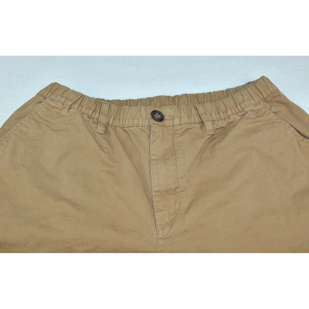 Chubbies The Staples Men Shorts Size M Tan Brown Twill Chino Elastic Waist 7